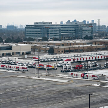 Canada Post Strike 2025: Small Business Survival Toolkit Visual Guide Stressed small business owner reviewing shipping alternatives during Canada Post strike 2025, with overlay of emergency strategies: local couriers, digital delivery options, and customer communication templates